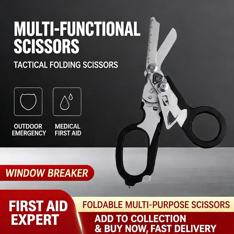Multifunctional Emergency Rescue Shears With Strap Cutter Glass Breaker Outdoor Survival Emergency Response Tool