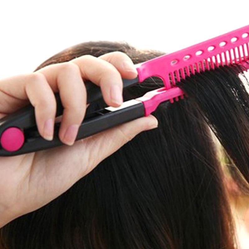 DIY Salon V Styling Hair Straightener Brush Hřeben pro rovnání vlasů Kadeřnický nástroj