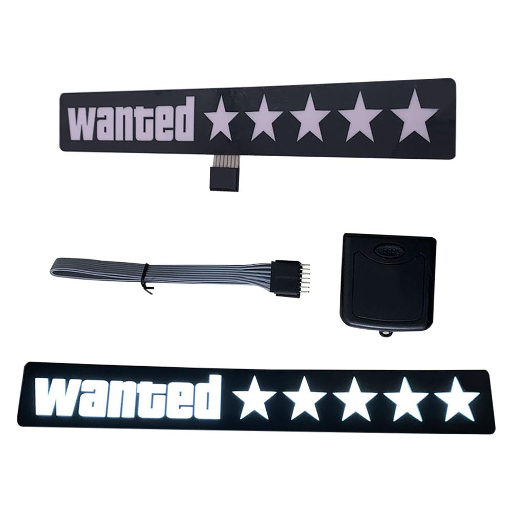 Windshield Electric Wanted 5 Star Car Window Sticker Auto Moto Safety Sign Decals Decoration LED Lights for Vehicle Sticker