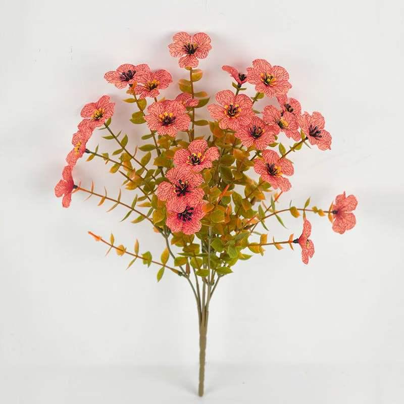 Autumn Series Artificial Eucalyptus & Violet Morning Glory for Outdoor Garden Decoration