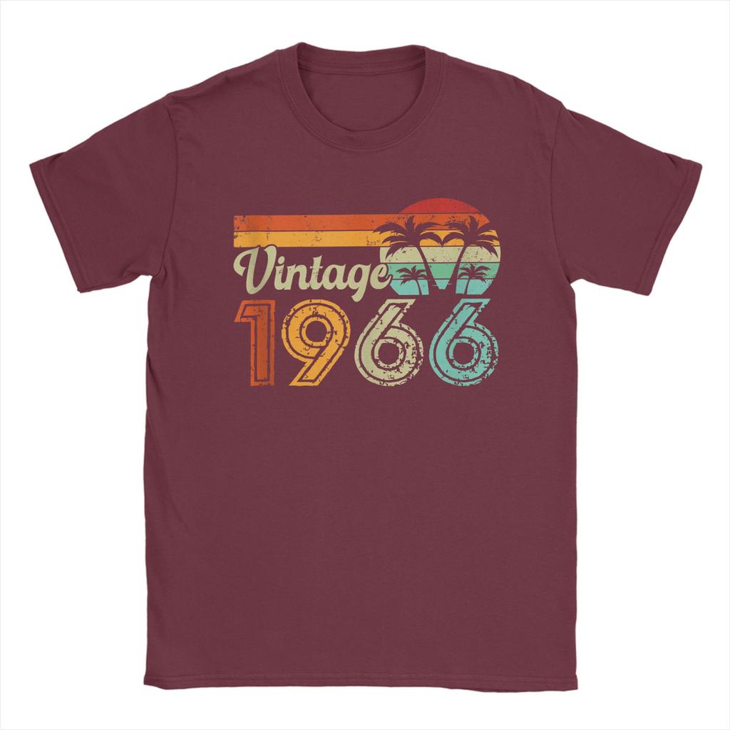 Vintage Vintage 1966 Made in 1966 Retro 60th Birthday Gift TShirt Men Cotton T Shirt Short Sleeve Tee Shirt Gift Idea Clothes