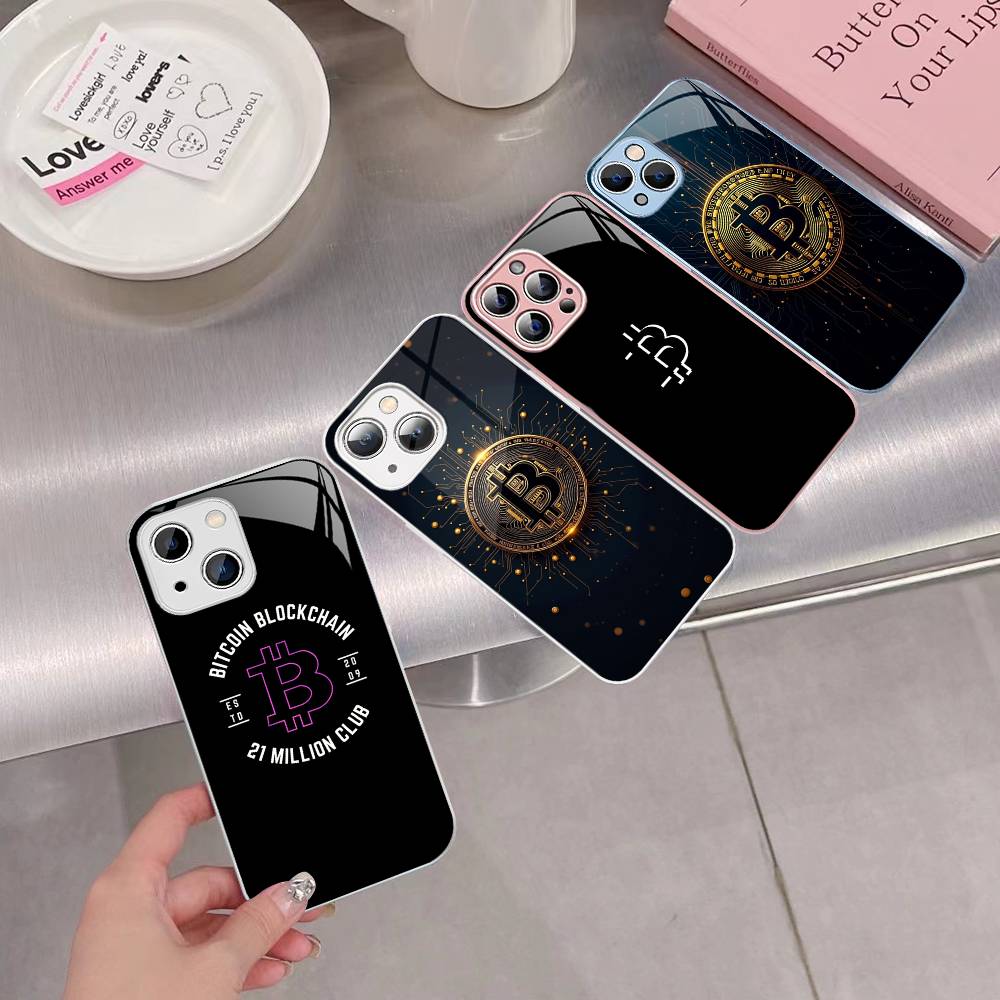 Bitcoin Tempered Glass For Iphone 14 13 12 11 Pro Mini XS MAX 14Plus X XS XR Cover