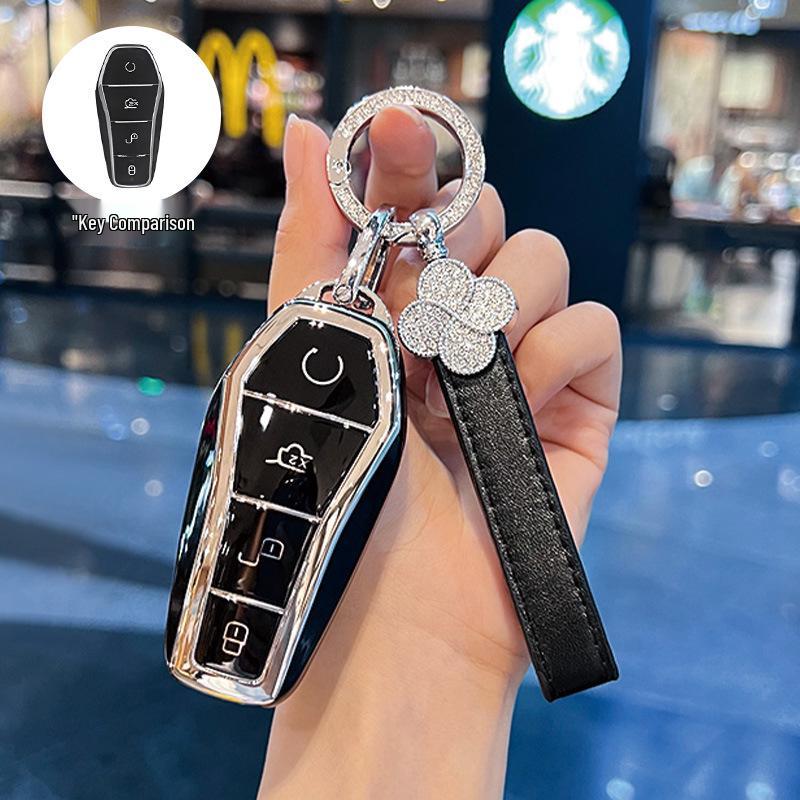 Etui na kluczyk BYD: Kompatybilny z Dolphin, Seagull, Song Plus, Qin DMI, Han EV, Tang, Seal, 06, Yuan Pro - Pokrowiec na brelok