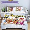 Flintstones 3pcs Bedding Set Duvet Cover Closure Includes 1 Duvet Cover & 2 Pillowcases for All Seasons Bedroom Home Dorm Decor