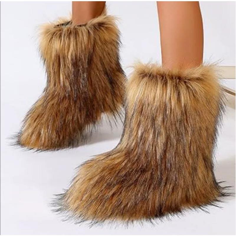 Fashion New Wool and Cotton Snow Boots Thickened Plus Size Wool Shoes