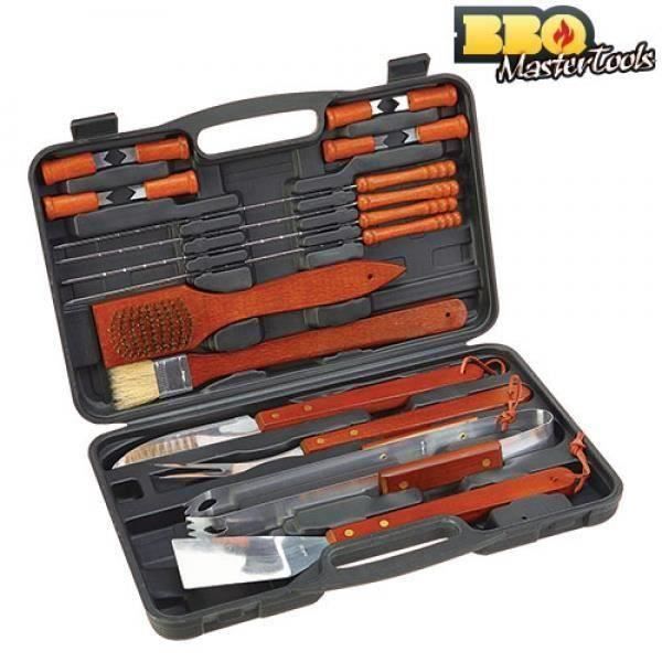 Ustensiles de barbecue - BBQ Master Tools - 18 pièces - Couleur noire - Outils de cuisson
