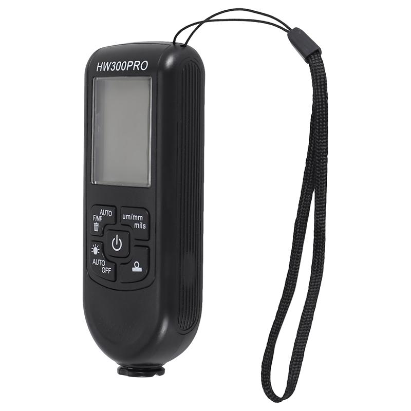 

АБГР-Цифровой толщиномер пленки с подсветкой ЖК-дисплея, тестер толщины автомобильной краски, измеритель толщины покрытия, измерительный инструмент чёрный