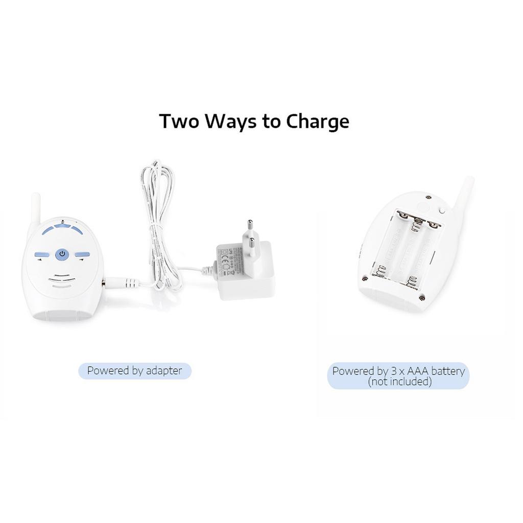 Digital Kids Monitor with Night Light Lullaby 2 Way Talk 2.4GHz Wireless Transmission Sound Kids Monitor 100‑240V EU Plug