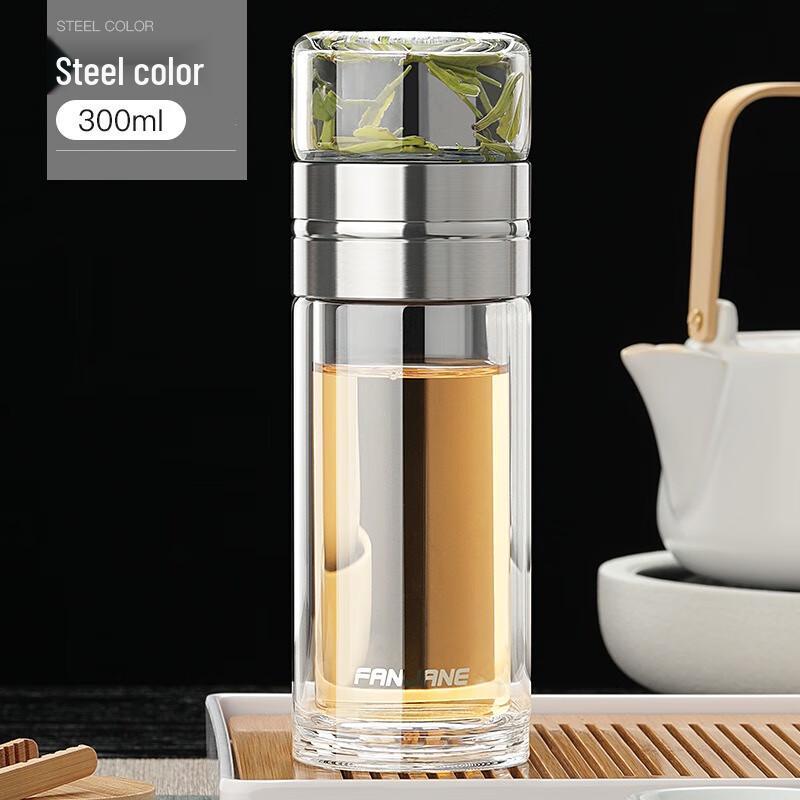 SX Tea Infuser Double-Layer Borosilicate Glass Mug