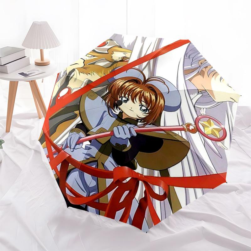 

1pc Cardcaptor Sakura Outdoor Umbrella - Automatic Opening/Closing, Portable 3-Fold Design with 8-Bone Iron Frame - Perfect Gift for Fans, Travelers,