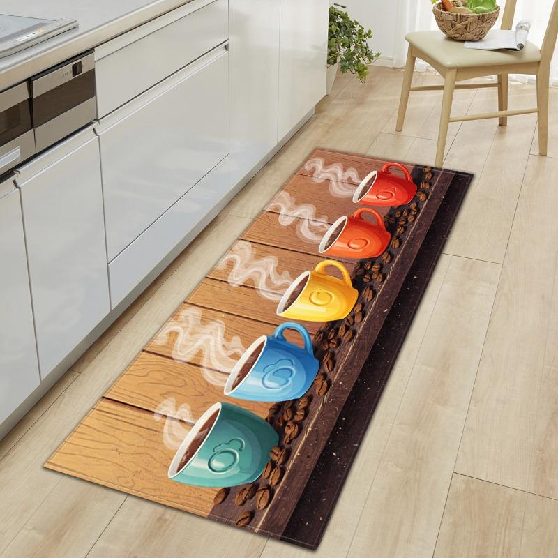 Long Kitchen Mat Minimalist Gray Utensil Runner Rug Anti Slip Floor Mat Soft Wear Resistant Suitable for Kitchen Decor