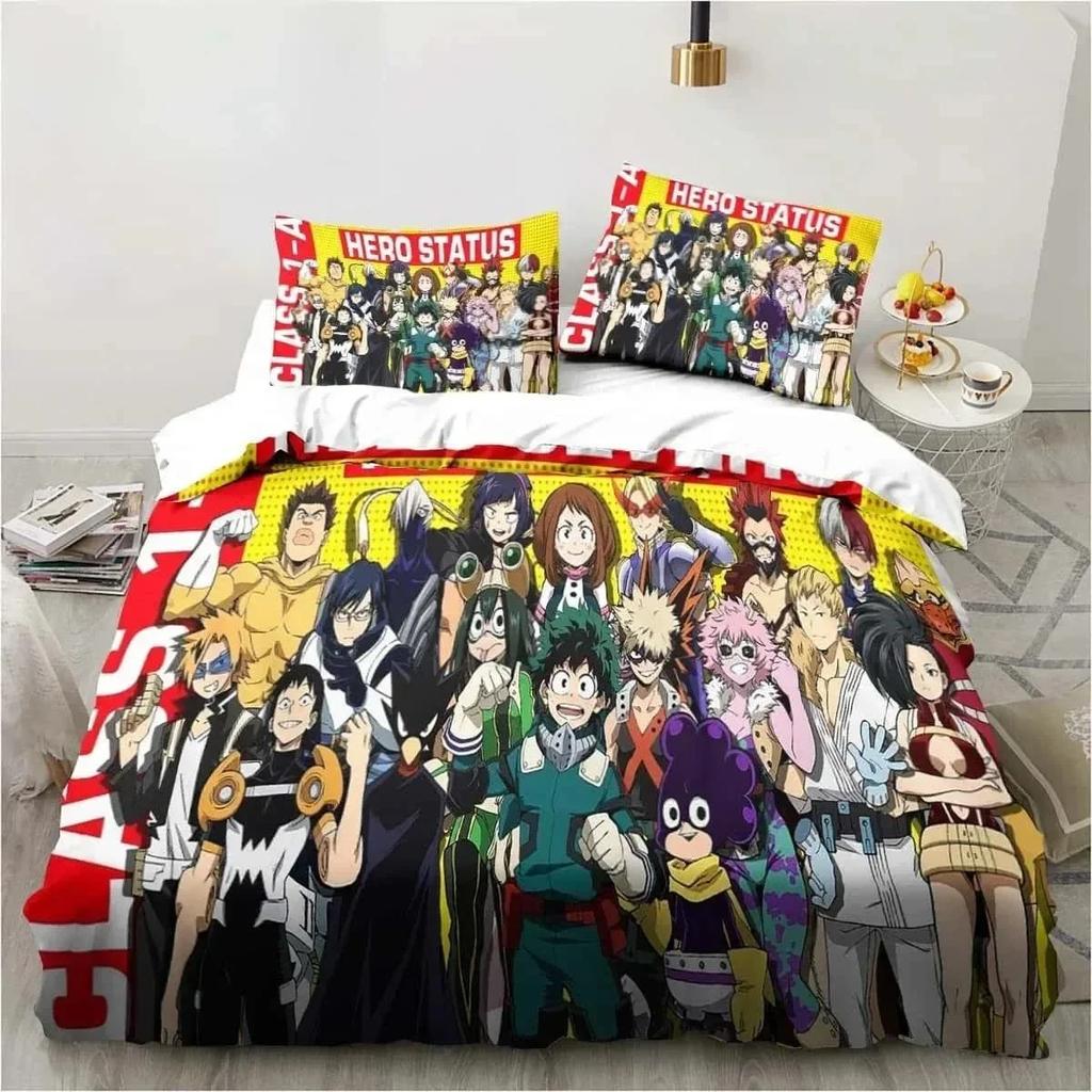 3D Print Bedding Gift Anime My Hero Academia Bedding Set Single Twin Full Queen King Size Bed Set Adult Kid Bedroom Home Textile