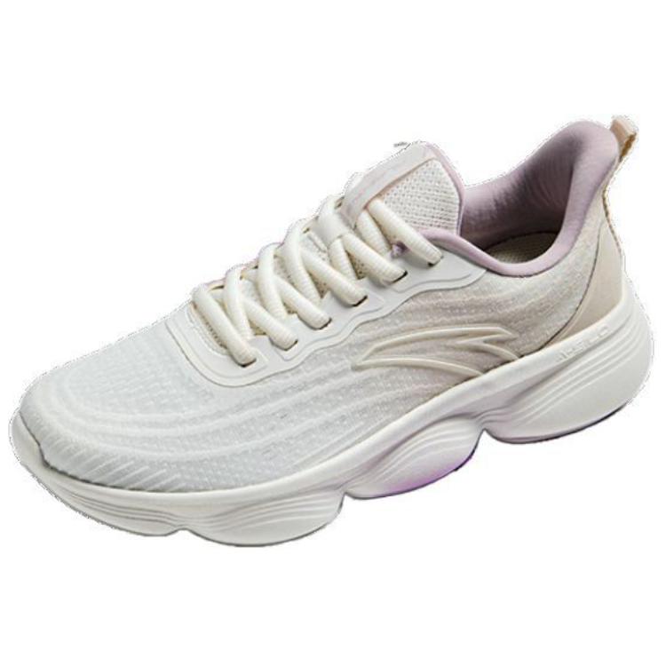 Anta Women Cloud Cushion Lightweight Running Sneakers White Purple 922335572-3