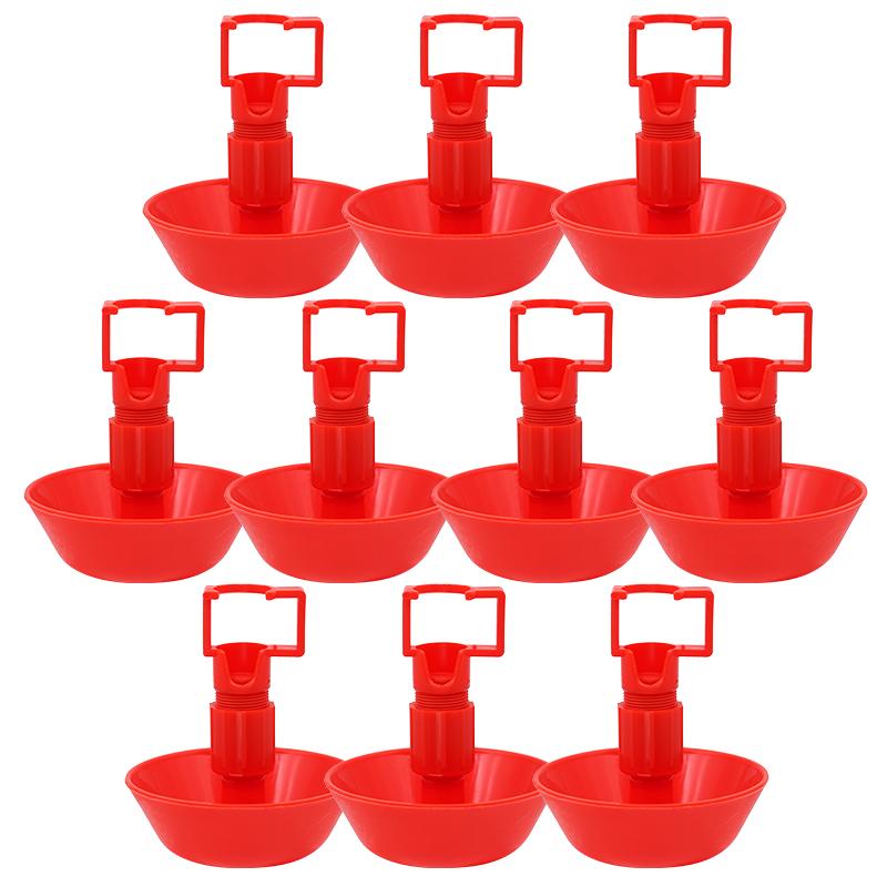 

10 шт. Чашки-поилки для кур Автоматические для птицы Перепела Ниппельные подвесные чашки Красная поилка Птицеферма Поилка