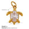 18K Gold Ocean Style Turtle & Crab Pendant Necklace - Stainless Steel, Waterproof, Colorfast, Women's DIY Jewelry Accessory.