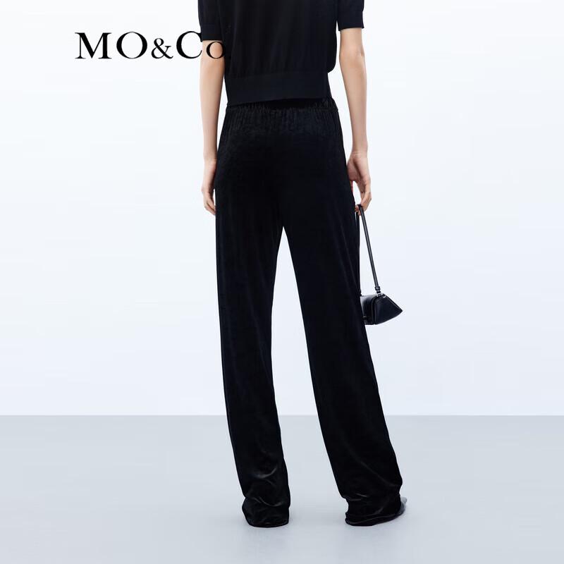 MO&Co. Women's Velvet-Feel High-Waist Casual Pants