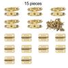 15pcs/set Antique Bronze Hinges 16*12mm With Box Latch Hasp Clasps 26*15mmw/screws Retro Buckle Padlock Wood Jewelry Case Lock