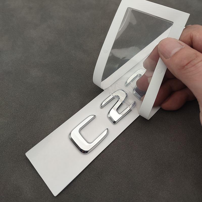3d ABS Chrome Black Logo C220 Emblem Letters Car Trunk Badge For W204 W205 C 220 C220 Sticker Accessories