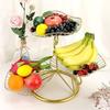 High Quality Iron 3-Tier Fruit Basket Lotus Leaf Shape Vintage Fruit Bowls Stand Fruit Holder Bread Snack Display