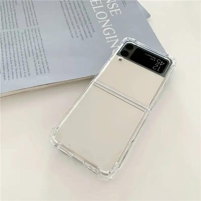

Japan Anime Street View Landscape Phone Case For Samsung Galaxy Z Flip 6 5 4 3 5G Scenery Pattern Transparent Soft Covers Capa Samsung ZFlip 3