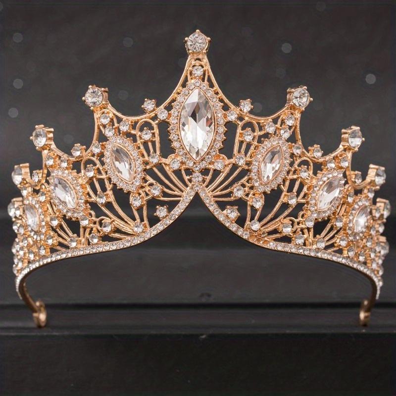 Baroque Crystal Tiaras and Crown Rhinestone Prom Diadem Headband for Women Bridal Wedding Hair Accessories Jewelry Crown Tiara