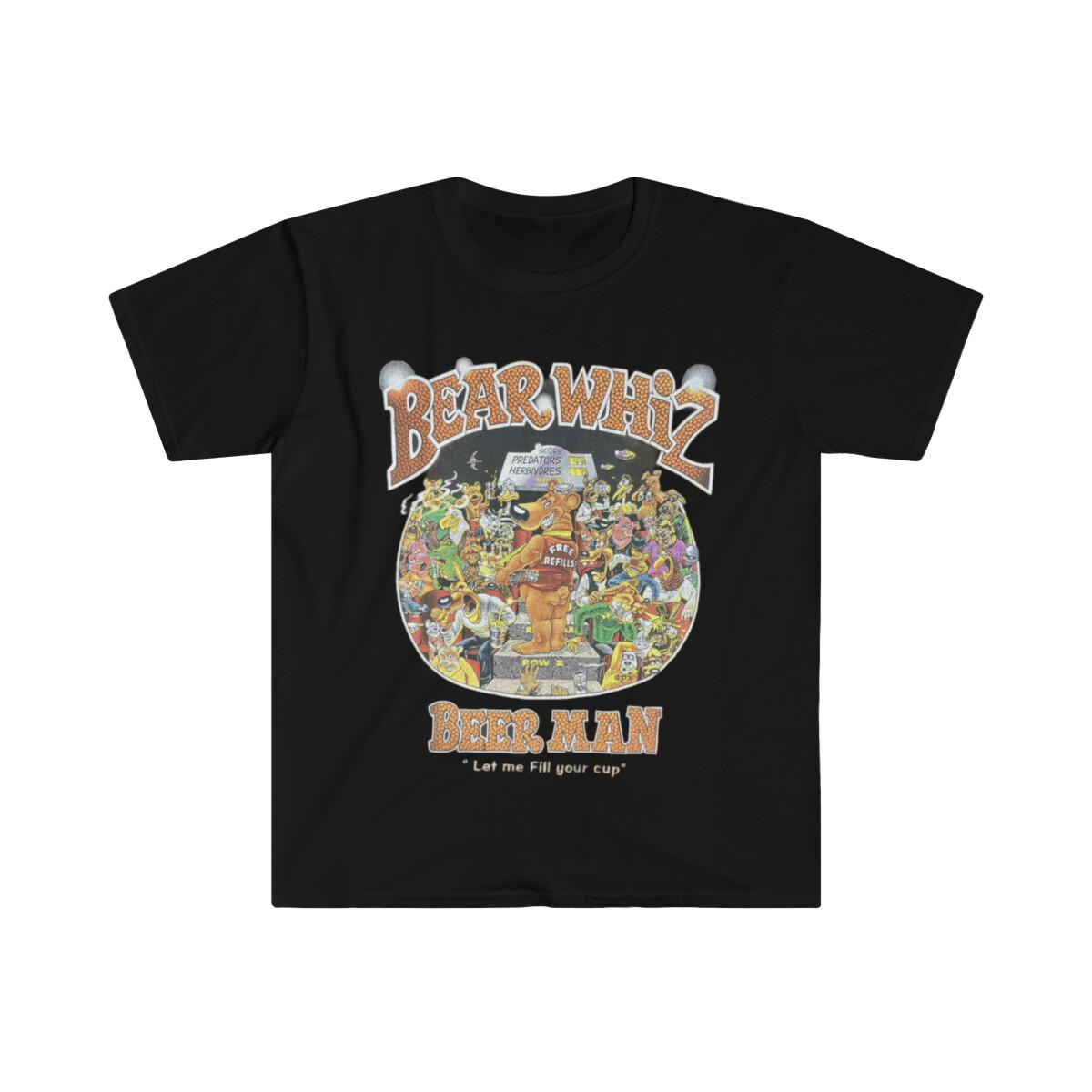 Soft Cotton T-Shirt Mens Womens Tees Top. Bear Whiz Beer L