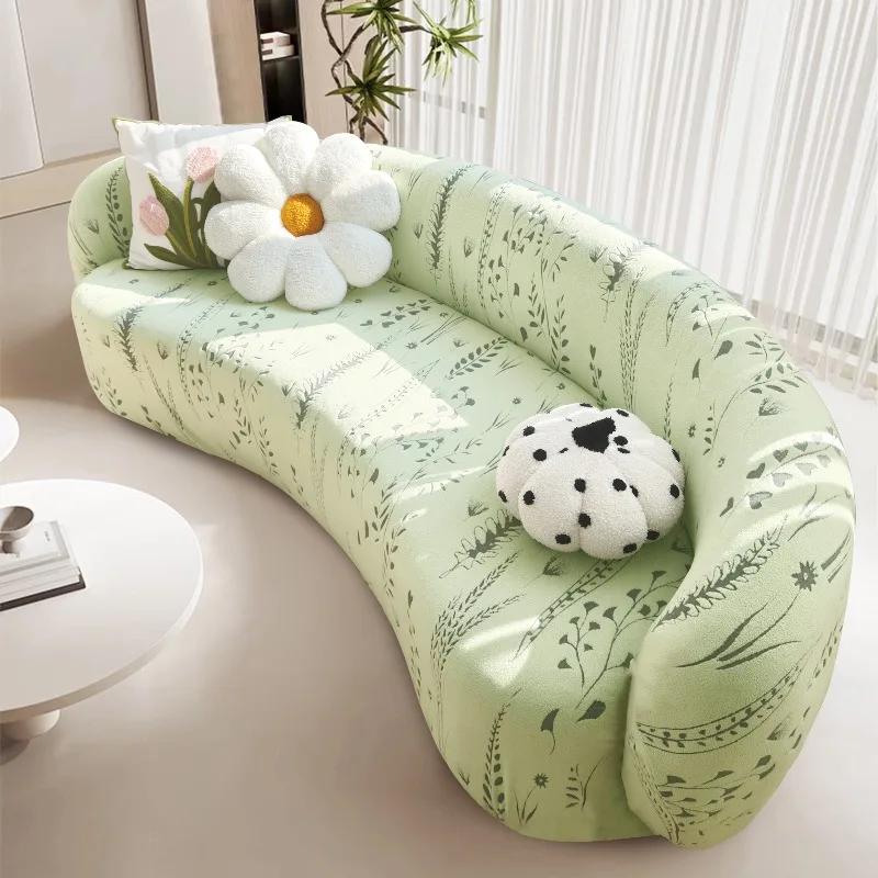 

Stretch Semi-Circular Shaped Sofa Protector Curved Couch Cover Soft Leaves Sectional Jacquard Sofa Slipcover for Living Room S-90-140cm