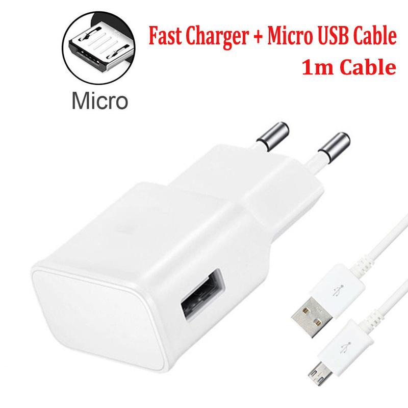 

Адаптивное зарядное устройство для быстрой зарядки с комплектом кабелей Micro USB для Samsung Galaxy S7/S7 Edge/S5/S6/S6 Edge/S4/S3/Note 4/Note 5 Plug and Cable