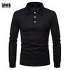 Autumn/Winter 2021 Men's Slim Fit Long Sleeve Polo with Color Turn-Down Collar