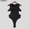 INCERUN Herren Tiefer U-Ausschnitt Ärmellos Figurbetonte Jumpsuits Playsuits Leotard Unterwäsche