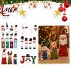 Wooden Christmas Keepsake Gifts Tiered Tray Decor, Santa Reindeer Snowman Figurines Decor for Holiday Tabletop Decorations And Rustic Home Ornament