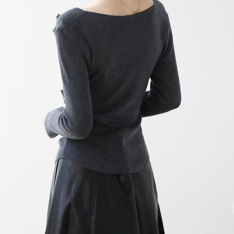 Tops for Women Pullover Long Sleeve V-neck  Autumn Winter Warm Slim Thickened Top