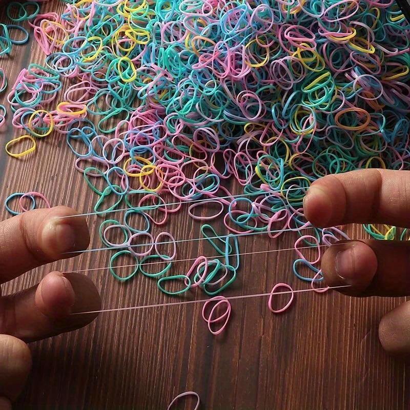 1200 Pcs New Dopamine Fashion Colored Hair Rope Small Flower Grab Set For Women Children As Gift (Color Random)