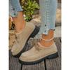 Lace-up Platform Loafers Women's New 2025 Autumn Vintage Muffin Plus-size Low-top Shoes