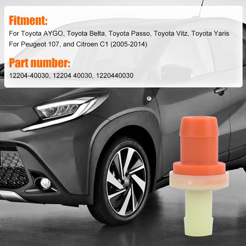 Car PCV Valve Positive Crankcase Ventilation Valve 1220440030 For Toyota AYGO Peugeot 107 Citroen C1 12204-47040 12204-47010