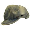 British Style Retro Washed Old Button Beret Women's Spring and Summer Literature and Art Big Head Circumference Showing Face Small Denim Octagonal Hat