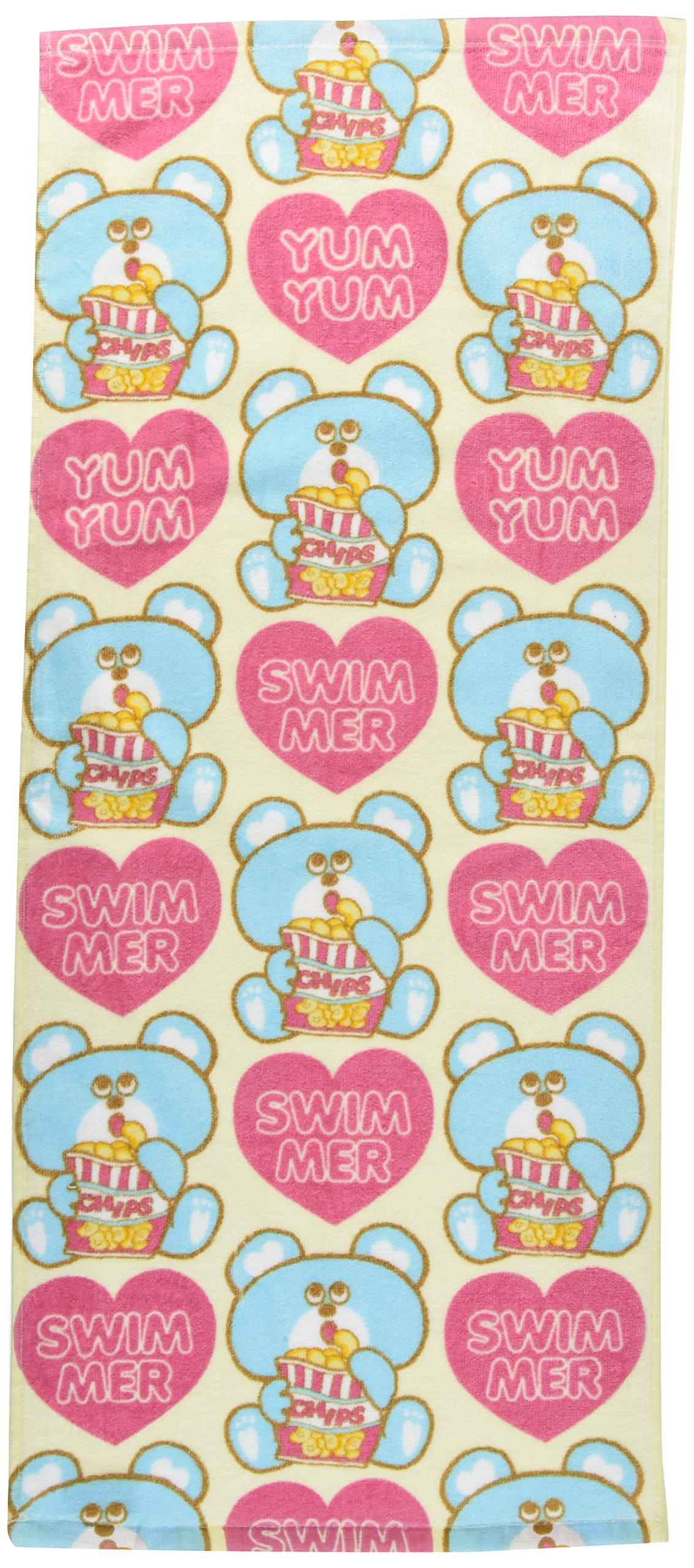 Marushin Face Towel Swimmer Yum Yum Bear 0745000100 34 x 80 cm Approx.