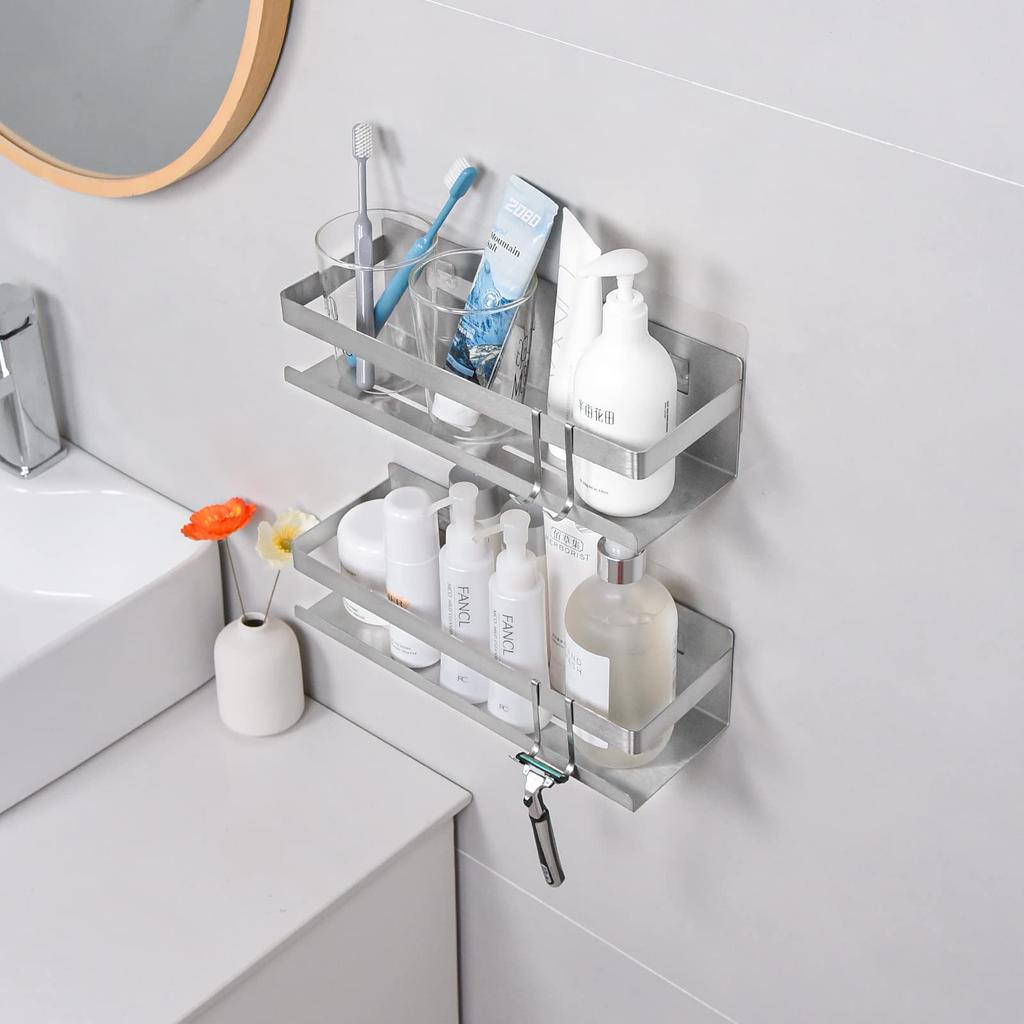 Bathroom Bathroom for Bathroom Stainless Steel Shower Bathroom Sink with Hooks Rack, Rack, Magnet, Wall, Rack, Drainer, Storage,