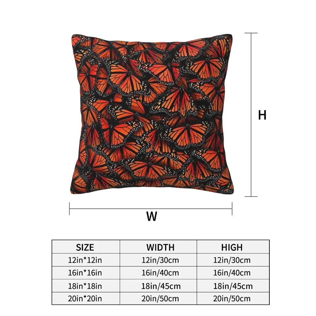 Orange Monarch Butterfly 2 Pcs Square Pillowcase Pillow Cover Cushion Zip Decorative Comfort Throw Pillow For Home Sofa