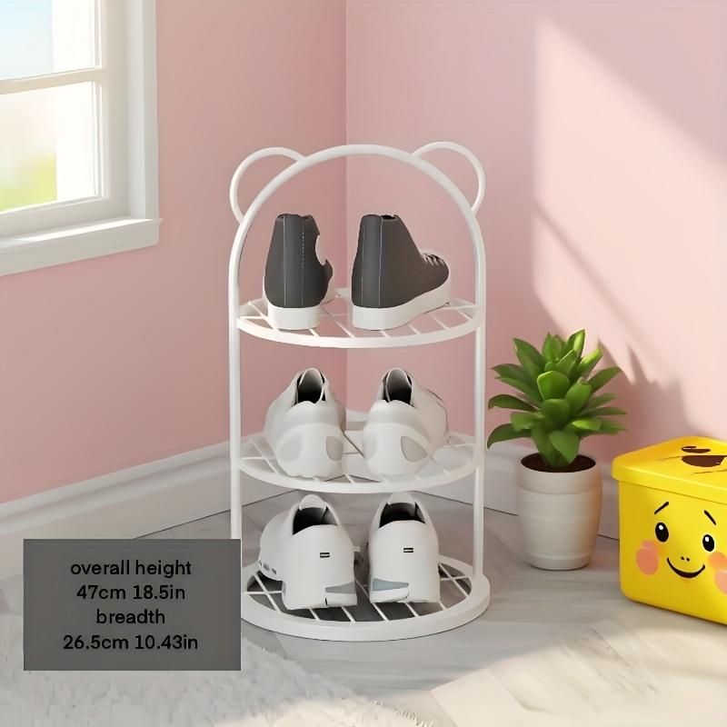 Металлическая обувница с ушками медведя - Легкая сборка без инструментов Полка для прихожей Компактное хранение для любой комнаты 3 цвета 3-6 ярусов 9250₽