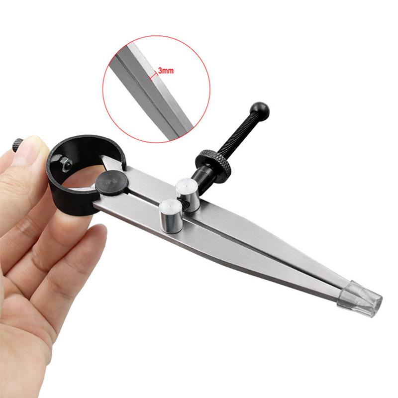 S/M/L Adjustable Lockable Steel Divider Wing Leather Compass Spacing Gauge Drawing Wire Edge Holder DIY Cattle Leather Tools