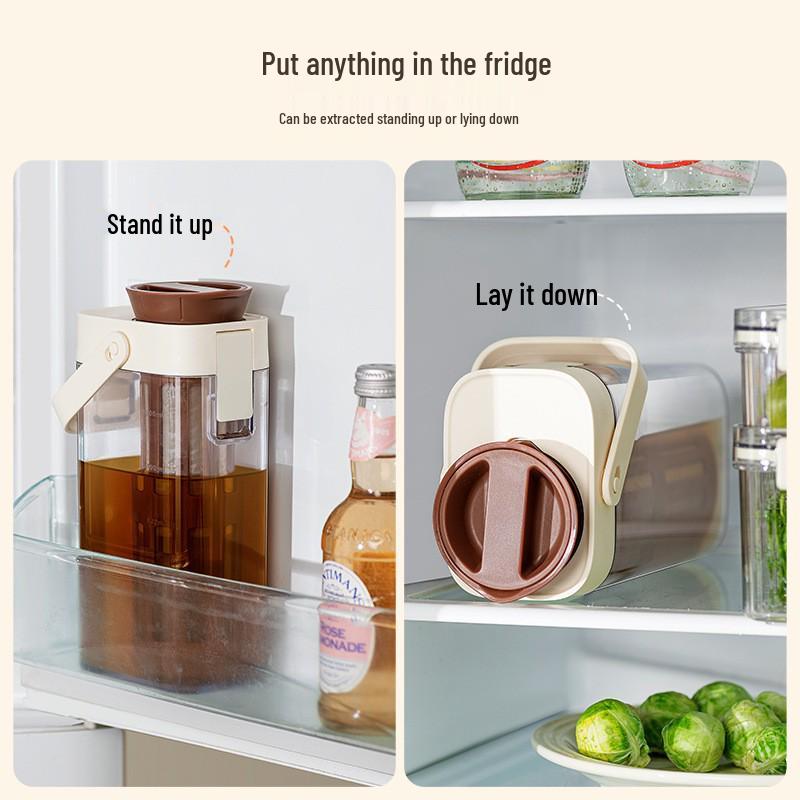 Tragbare Kaltaufguss-Kaffee- & Tee-Karaffe - Großes Fassungsvermögen, Kühlschrankfertig