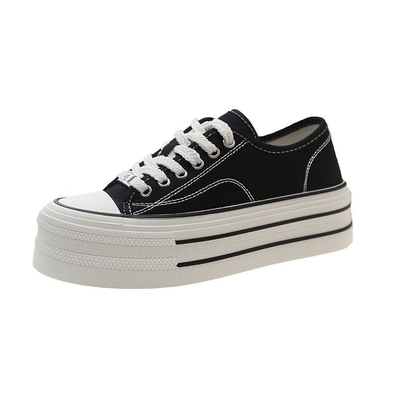 Student Spring and Autumn Korean version 2025 new muffin height-increasing low-top versatile thick-soled height-increasing shoes multi-color casua