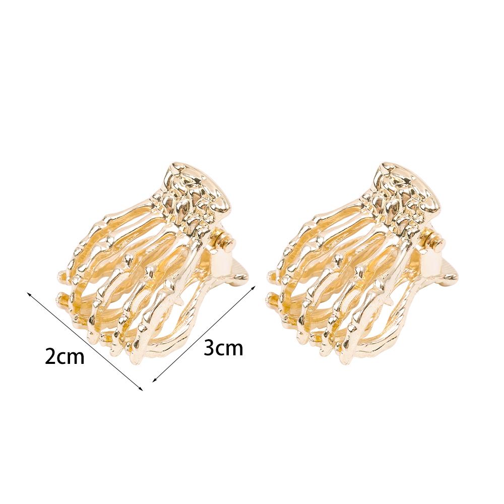 

Fashionable Halloween Skeleton Hand Shark Clip Dark Gothic Punk Metal Ghost Claw Clip Exaggerated Ponytail Hair Accessories золотий