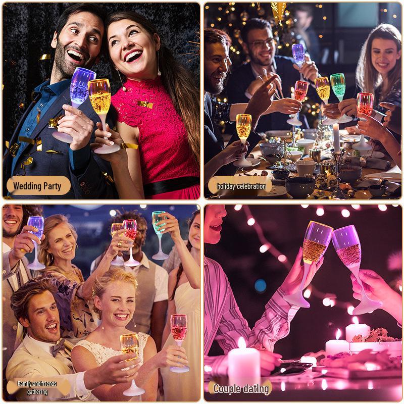 Food-Grade LED Light-Up Champagne Glass - Novel Atmosphere Wedding Banquet Wine Cup