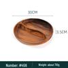 Japanese Style Solid Wood Round Fruit Plate with Five Compartments - Ideal for Snacks and Dried Fruit