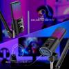 FDUCE Gaming USB Microphone with Mute, Gain, Monitoring, RGB Condenser Microphone with Boom Arm for Streaming, Podcasts, Twitch, YouTube, PC, Computer