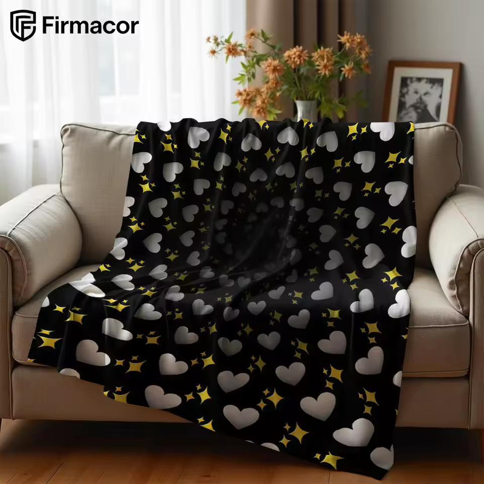 Glowing Star Hearts Lightweight Microfiber Soft Christmas Fleece Blanket Warm Cozy Throw for Bed Sofa Office Travel All Season