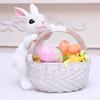 New Easter Spot Creative Bamboo Basket Rabbit Resin Decoration Decoration Party  Wedding wedding  wedding farmhouse decor