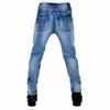 Men's Vintage Kevlar Motorcycle Jeans - Elastic, Fall-Resistant Riding Pants